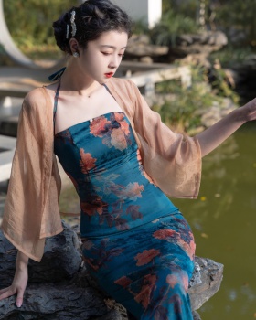 Sexy spring and summer cheongsam outside the ride dress