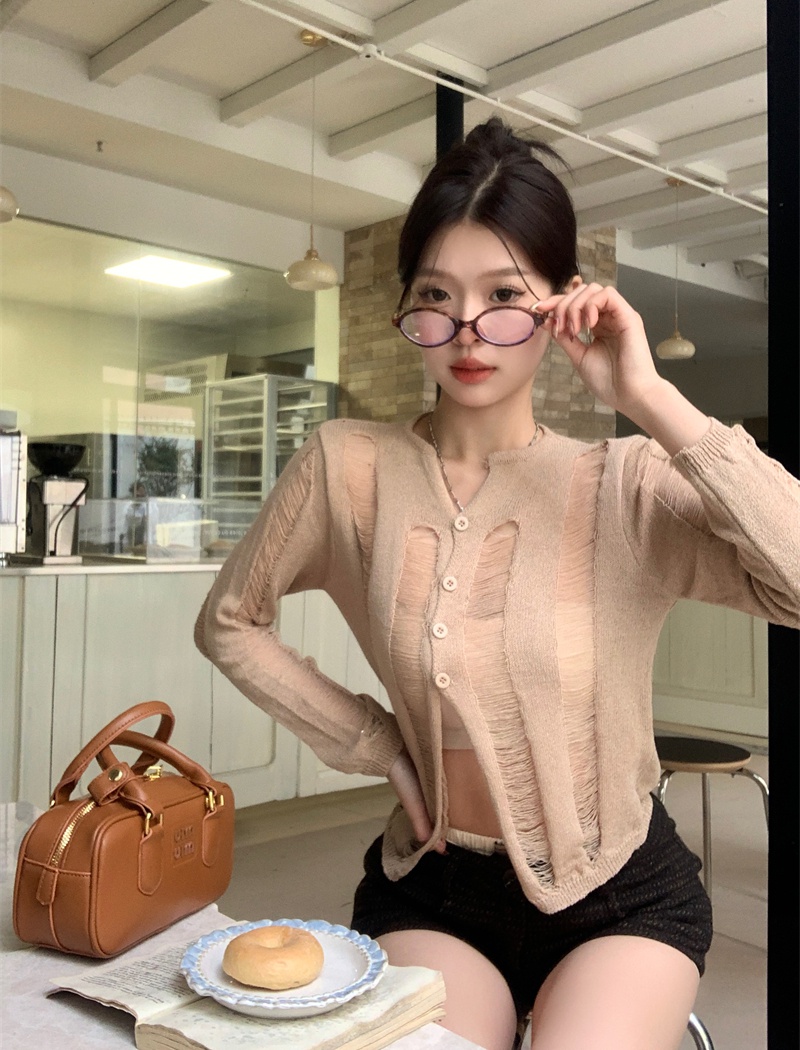 Hollow sweater Korean style cardigan for women