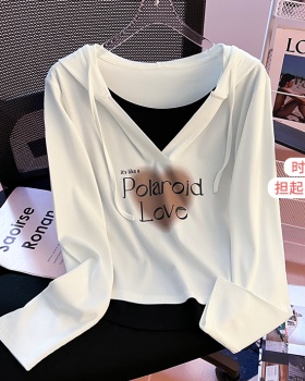 Hooded printing tops small fellow T-shirt for women