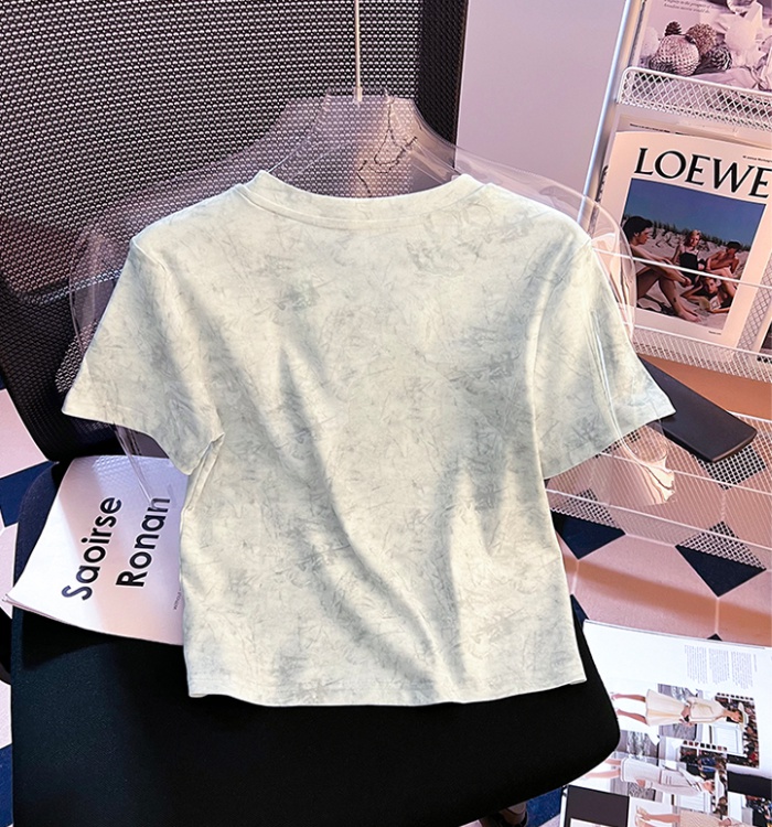 Slim small fellow tops short sleeve short T-shirt for women