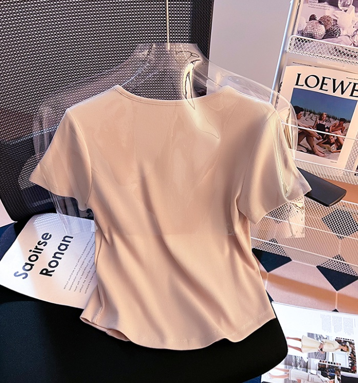 Cotton enticement T-shirt short sleeve tops for women