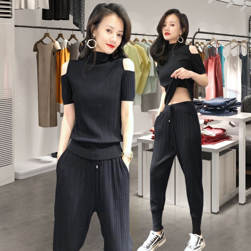 Casual fashion sports long pants 2pcs set for women
