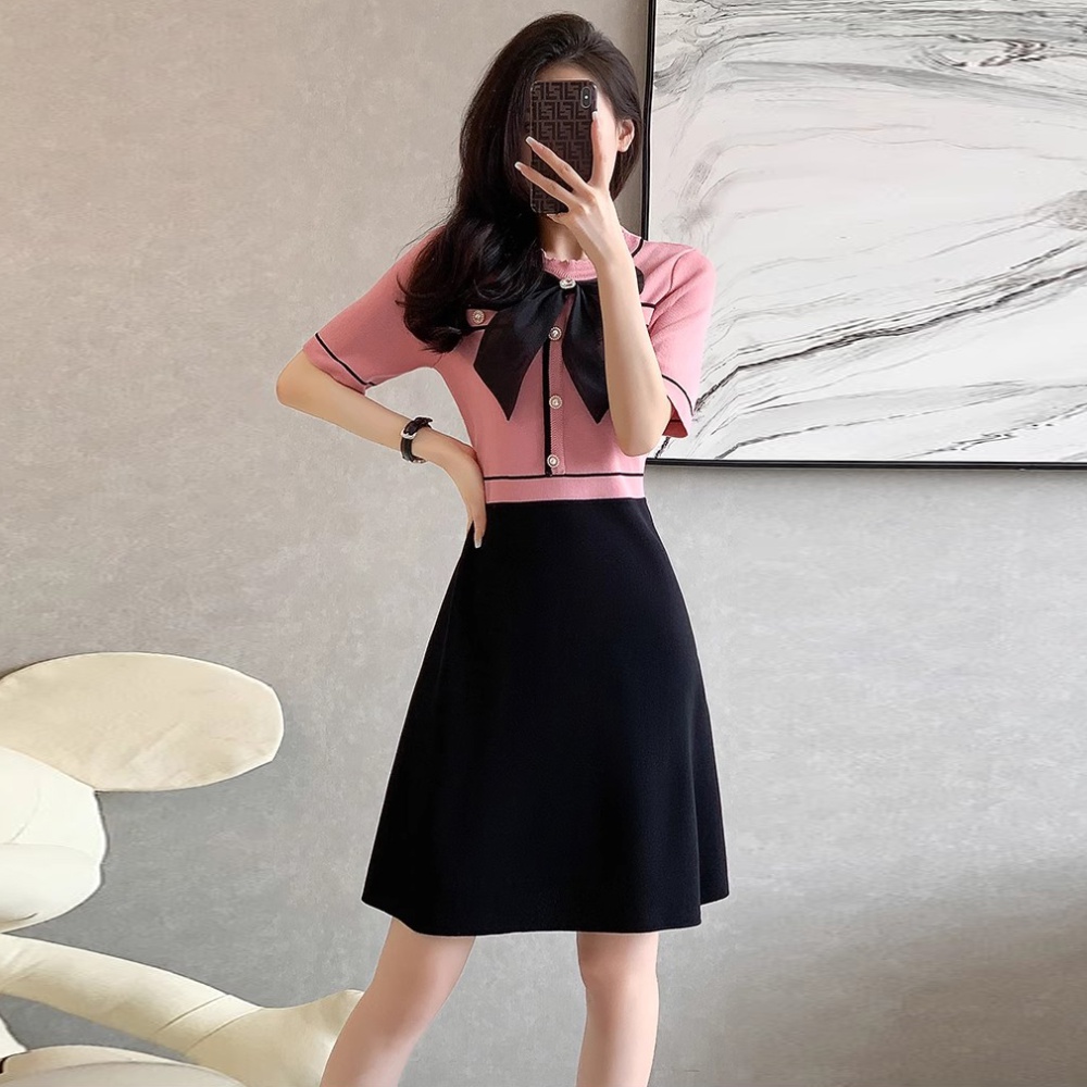 Knitted pullover temperament summer slim lady all-match dress