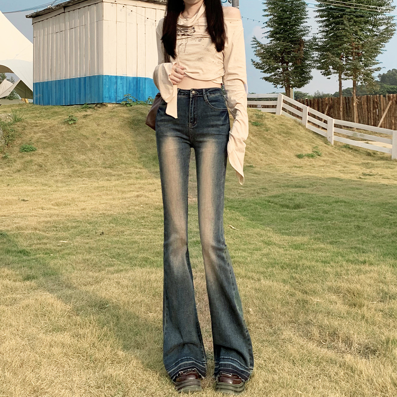 Lengthen retro jeans all-match slim long pants