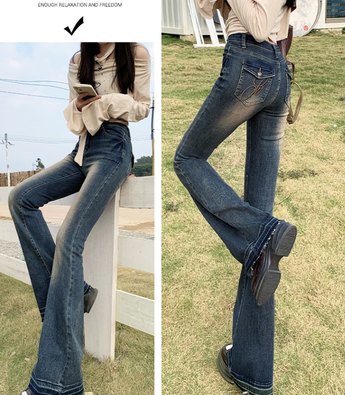 Lengthen retro jeans all-match slim long pants