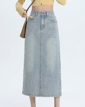 Package hip split long all-match skirt for women