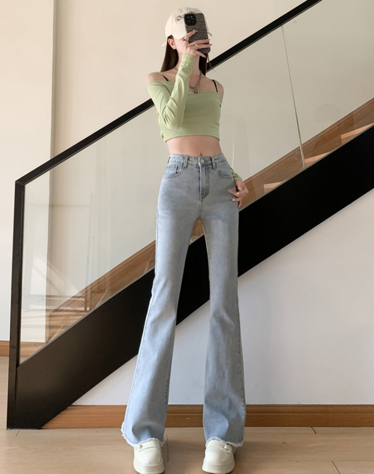 High waist spicegirl jeans lengthen long pants
