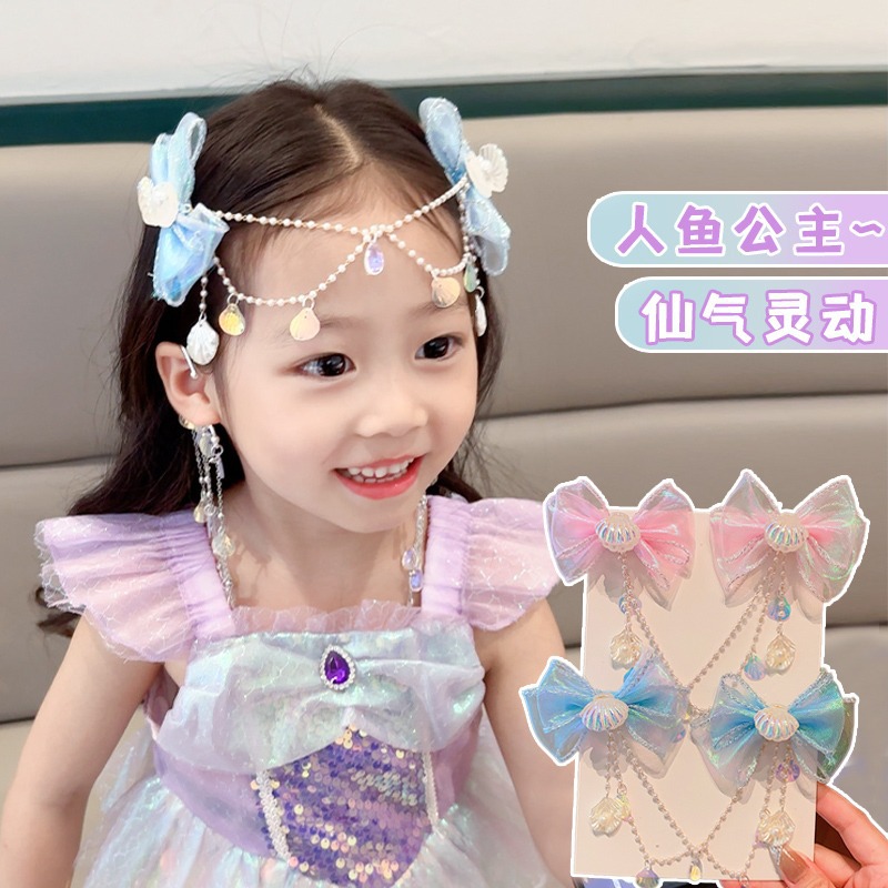 Chain child baby hairpin pearl hair accessories
