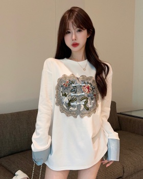 Loose T-shirt long sleeve cheongsam for women