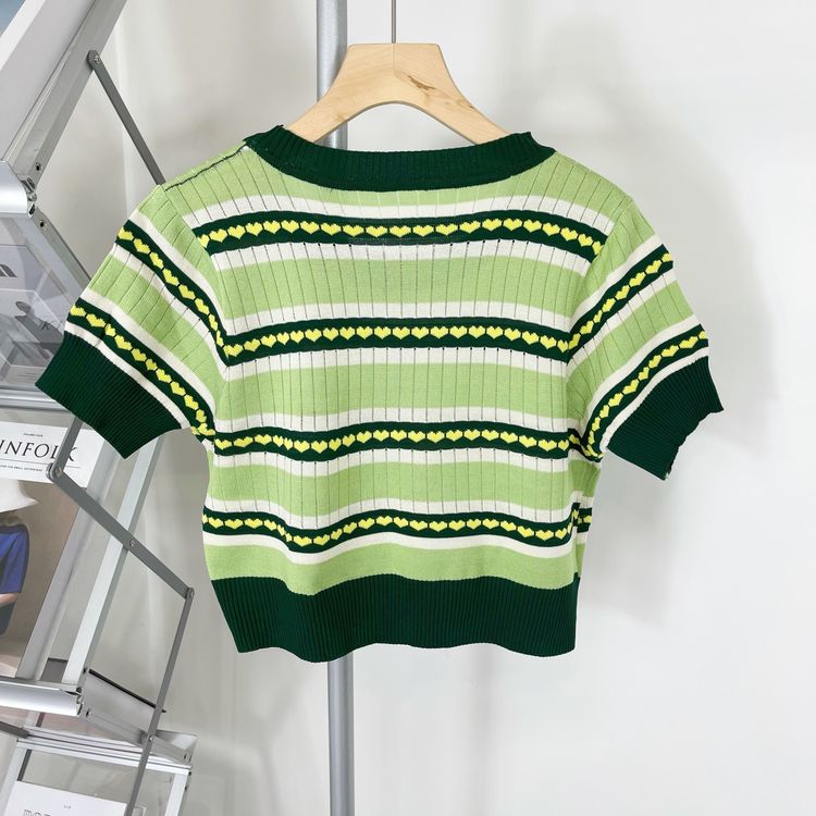 Short sleeve tops all-match sweater for women