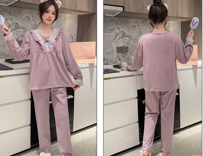Cotton homewear pajamas large yard long pants a set for women