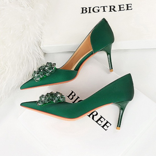 European style high-heeled rhinestone banquet shoes for women