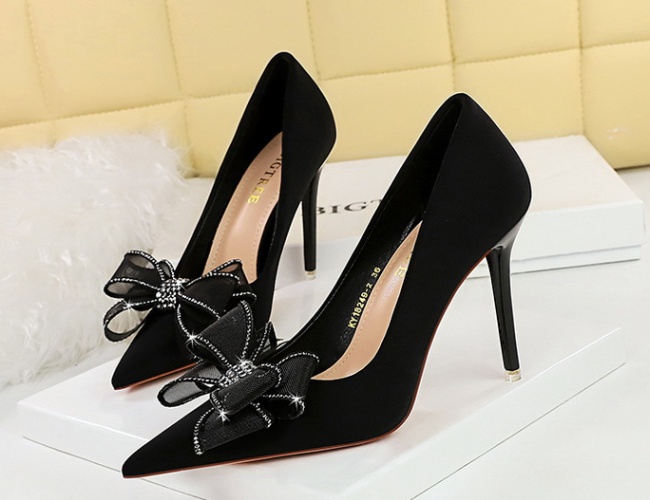 Lace European style high-heeled shoes fine-root shoes
