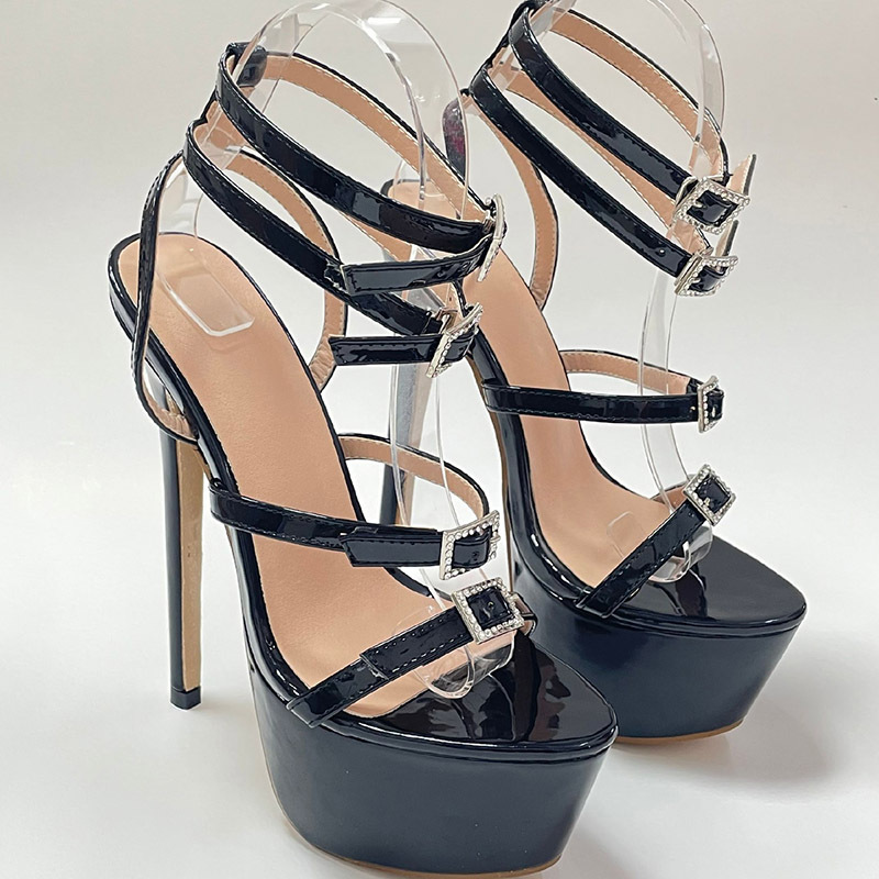 European style thick crust high-heeled sandals for women