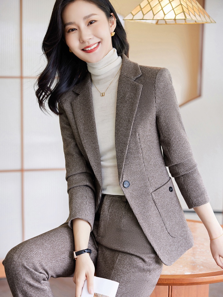 Autumn and winter fashion woolen business suit a set for women