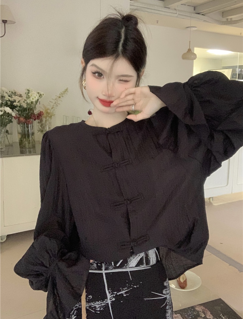 Korean style France style shirt Western style tops for women