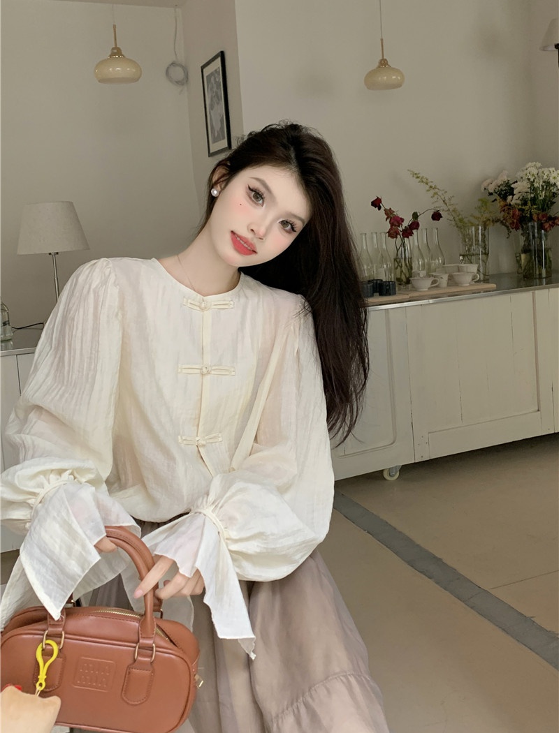 Korean style France style shirt Western style tops for women