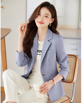 Khaki slim business suit short coat for women