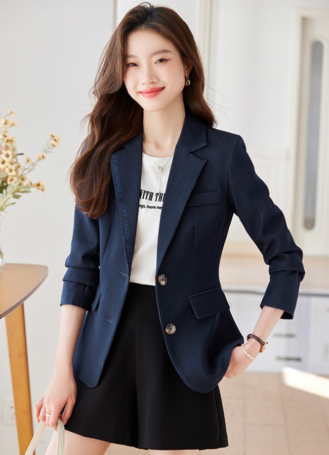 Khaki slim business suit short coat for women