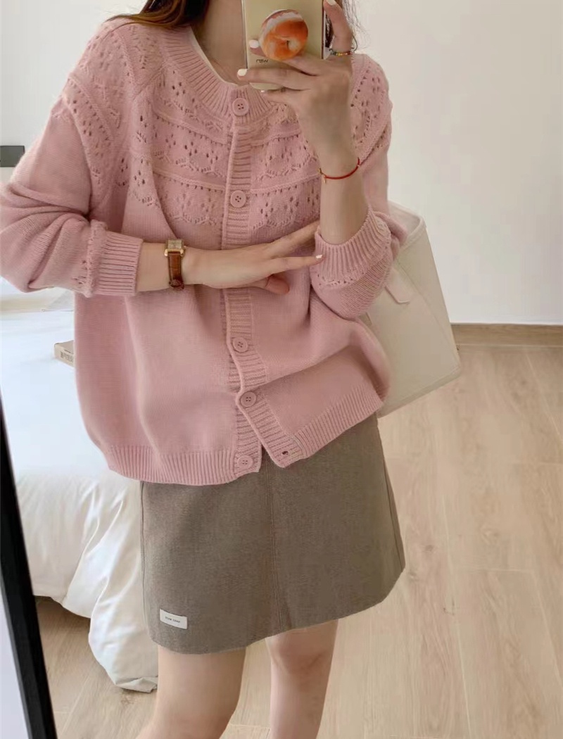 Crochet all-match sweater knitted lazy coat for women
