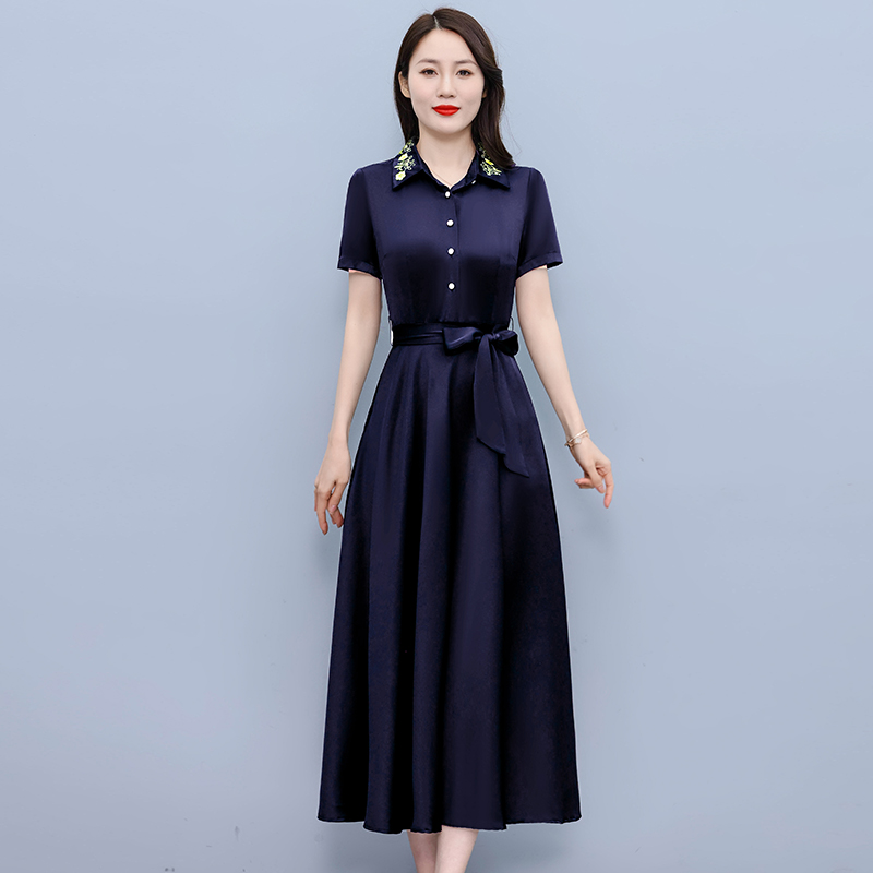 Western style short sleeve dress for women