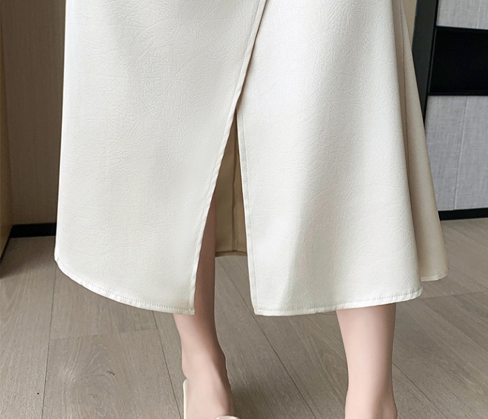 Chinese style satin long retro fold skirt for women