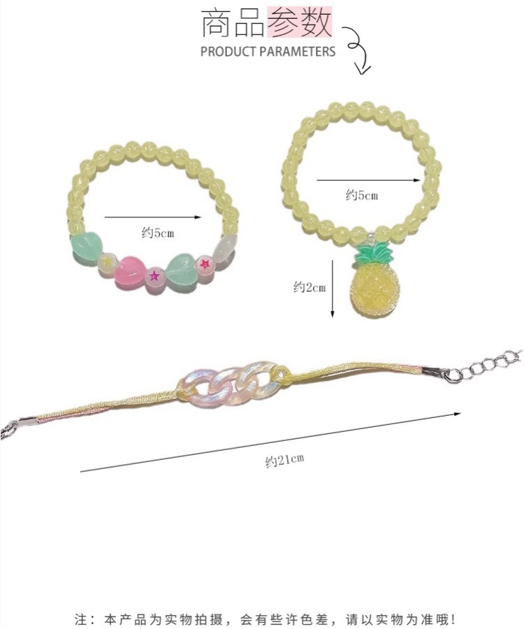 Child beads colors bracelets girl baby jewelry a set