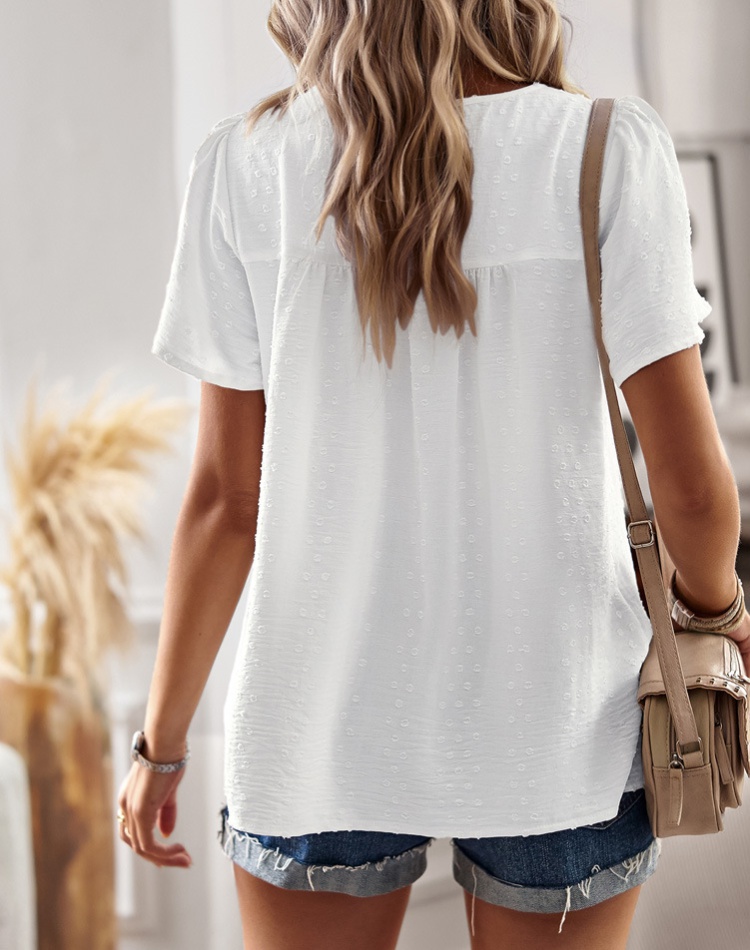 Spring and summer pure shirt Casual tops for women