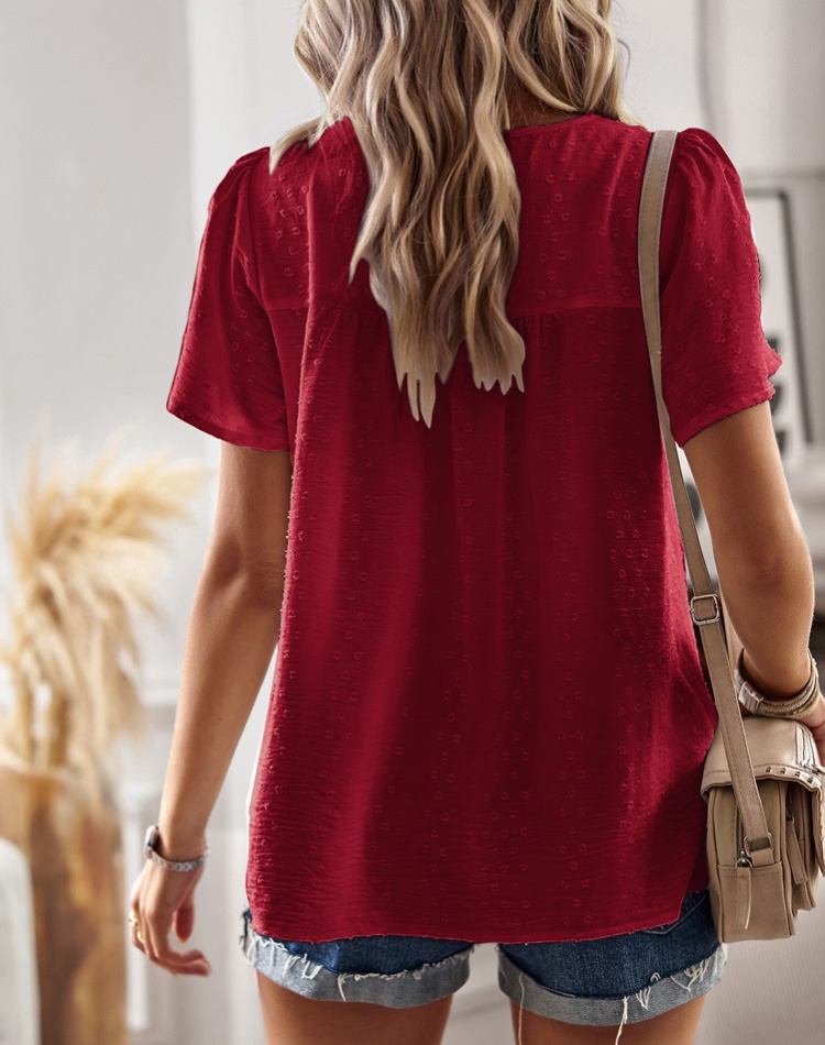 Spring and summer pure shirt Casual tops for women