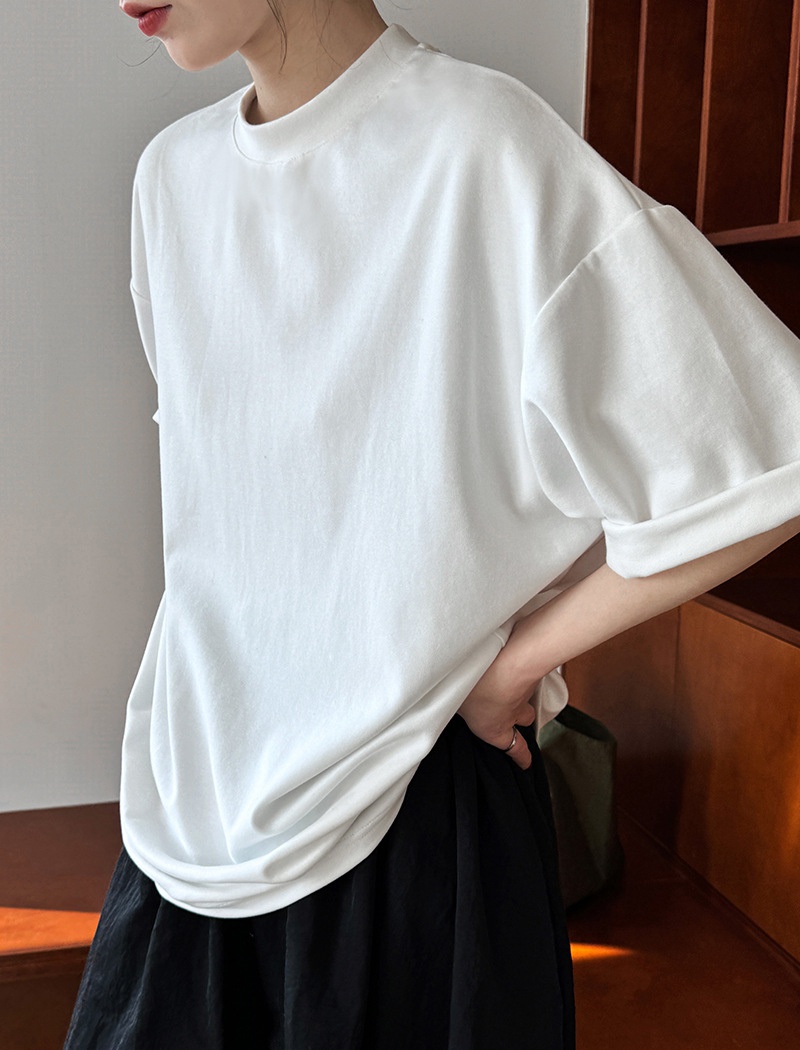 Sueding bottoming shirt minimalist tops for women