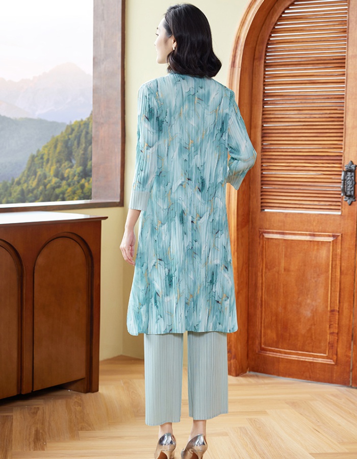 Fashion printing Chinese style pants 2pcs set for women