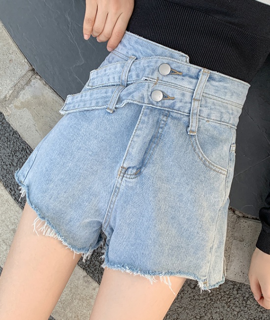 Wide leg large yard shorts high waist short jeans for women