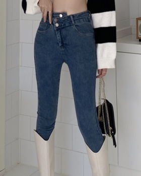 Pencil large yard pencil pants irregular slim jeans for women