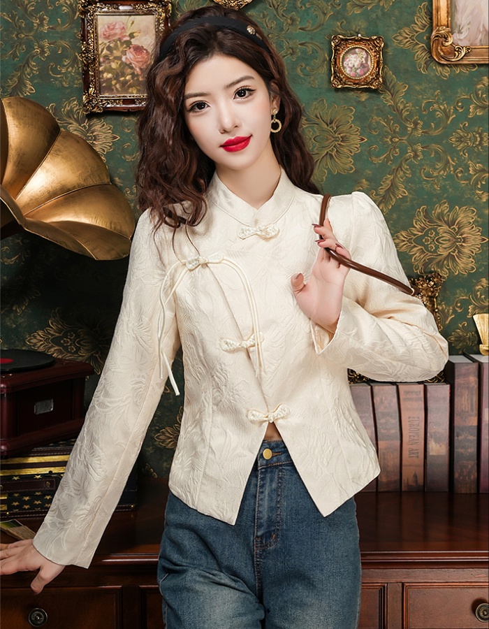 Spring long sleeve tops Chinese style shirt for women