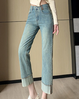 Denim fashionable all-match nine pants Casual spring long pants