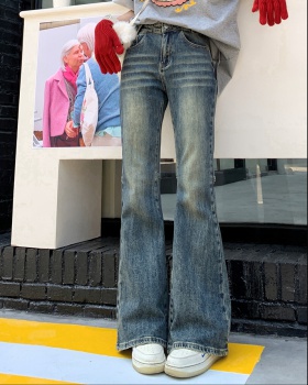 High waist wide leg jeans micro speaker long pants