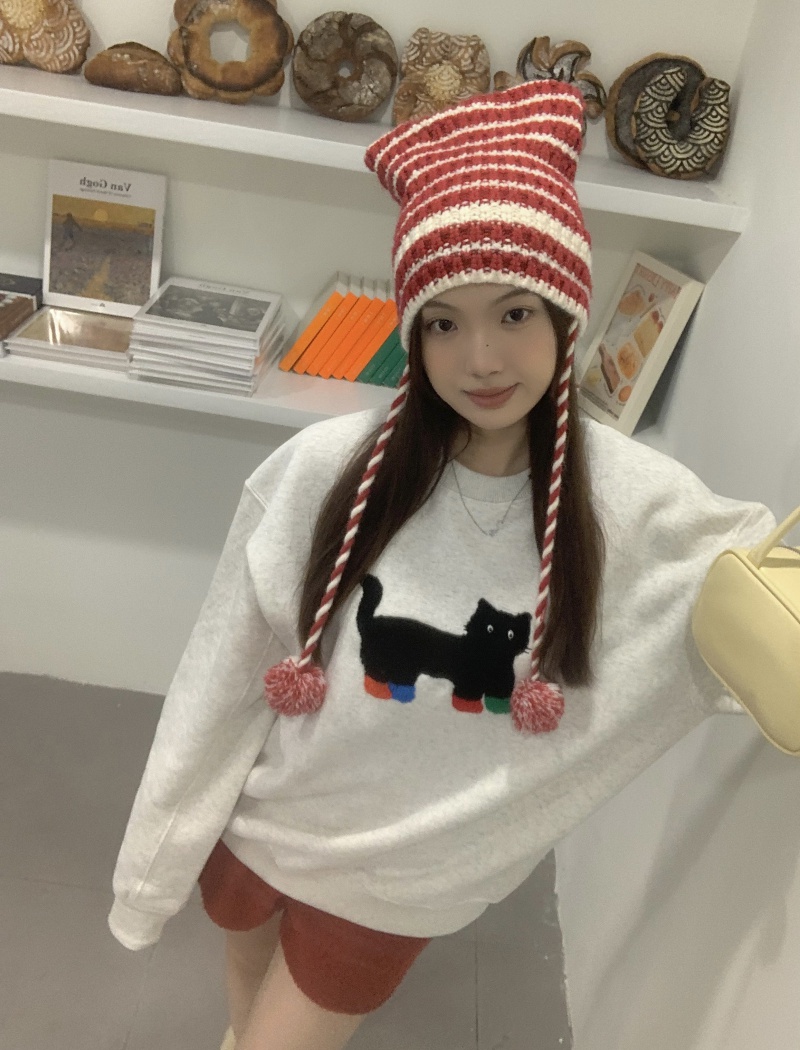 Lazy round neck tops pullover autumn and winter hoodie
