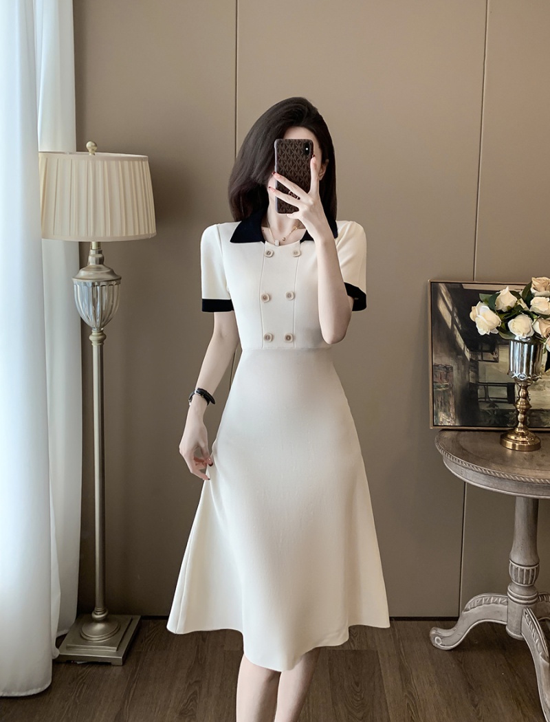 Chanelstyle ice silk knitted summer dress for women