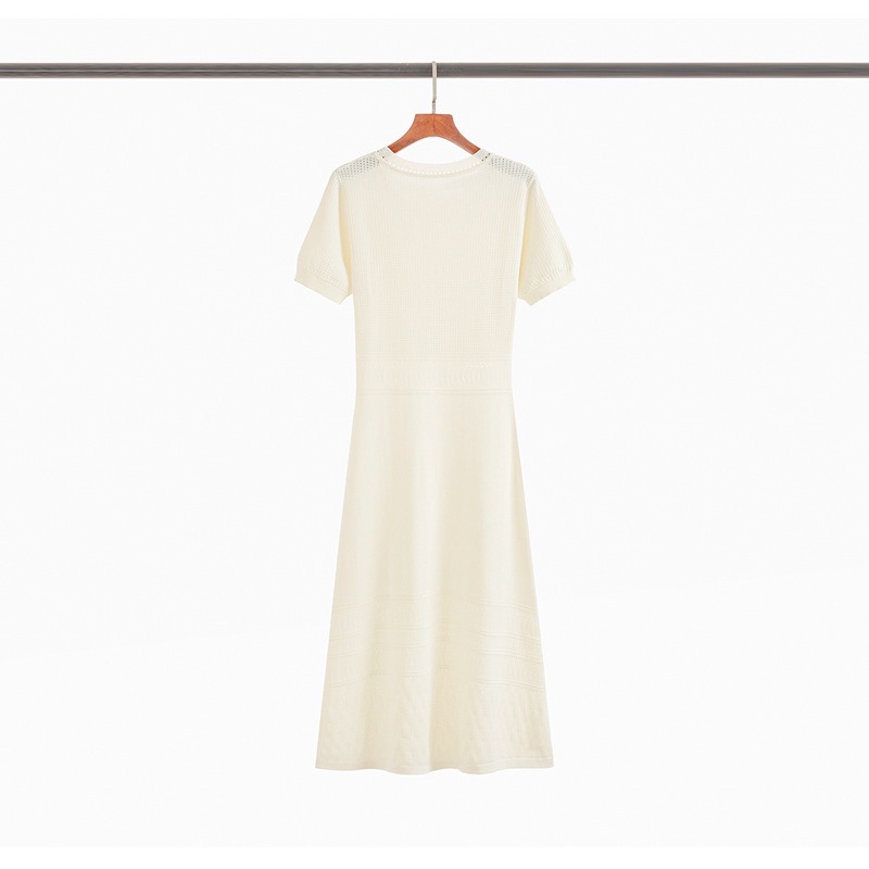 A-line short sleeve chanelstyle summer dress for women