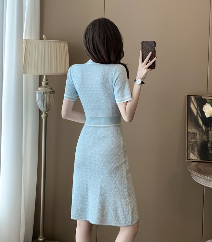 Chanelstyle knitted slim dress for women