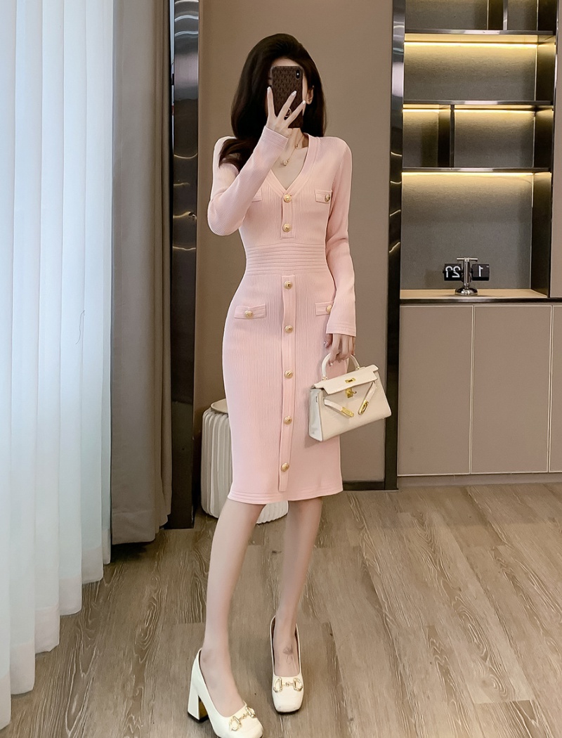 Long chanelstyle package hip ice silk dress for women