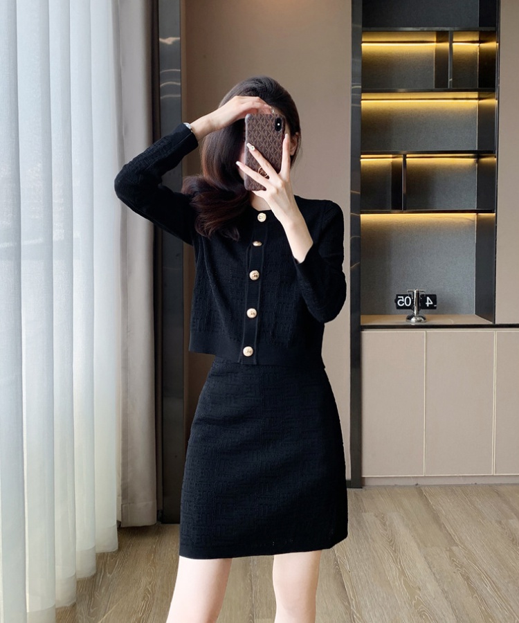 Hollow chanelstyle spring fashion skirt 2pcs set for women