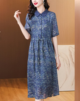 Blue large yard summer Cover belly dress for women