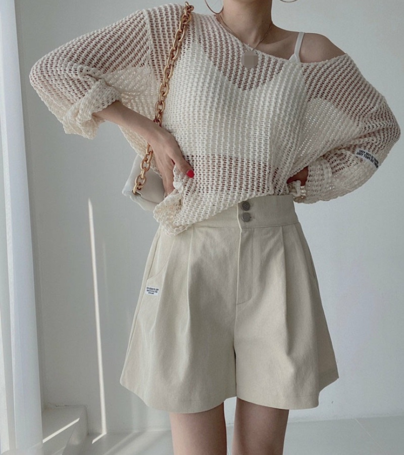 Thin pullover sweater hollow smock for women
