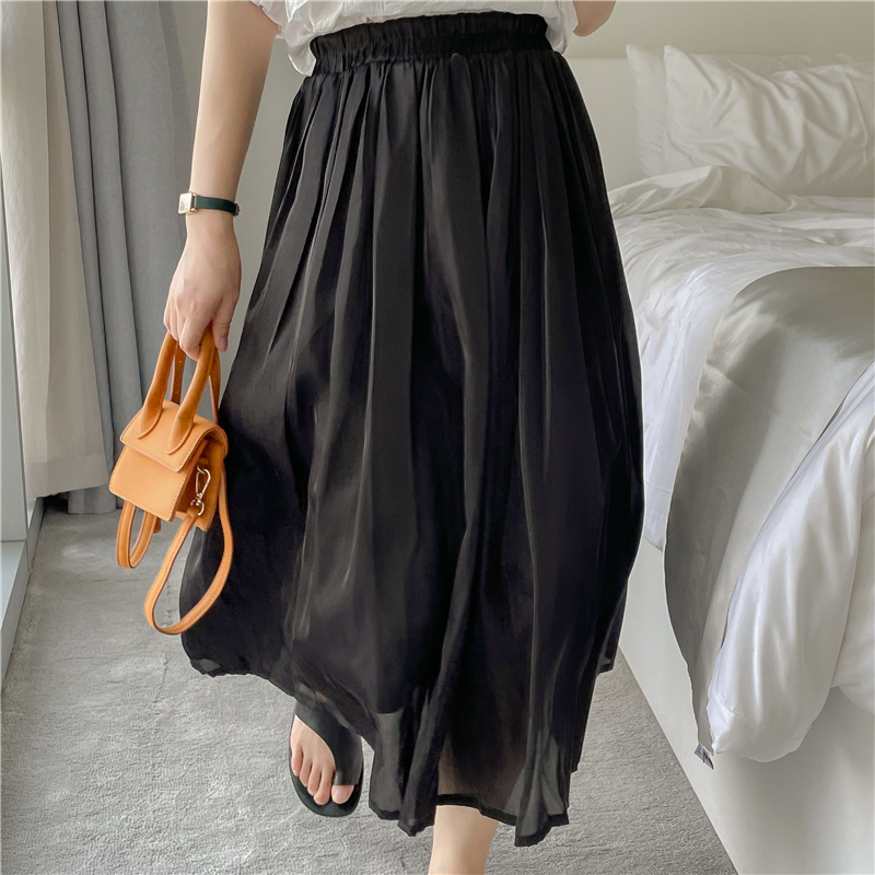 Pleated high waist summer big skirt skirt for women