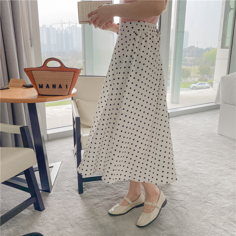 Spring and summer polka dot skirt for women