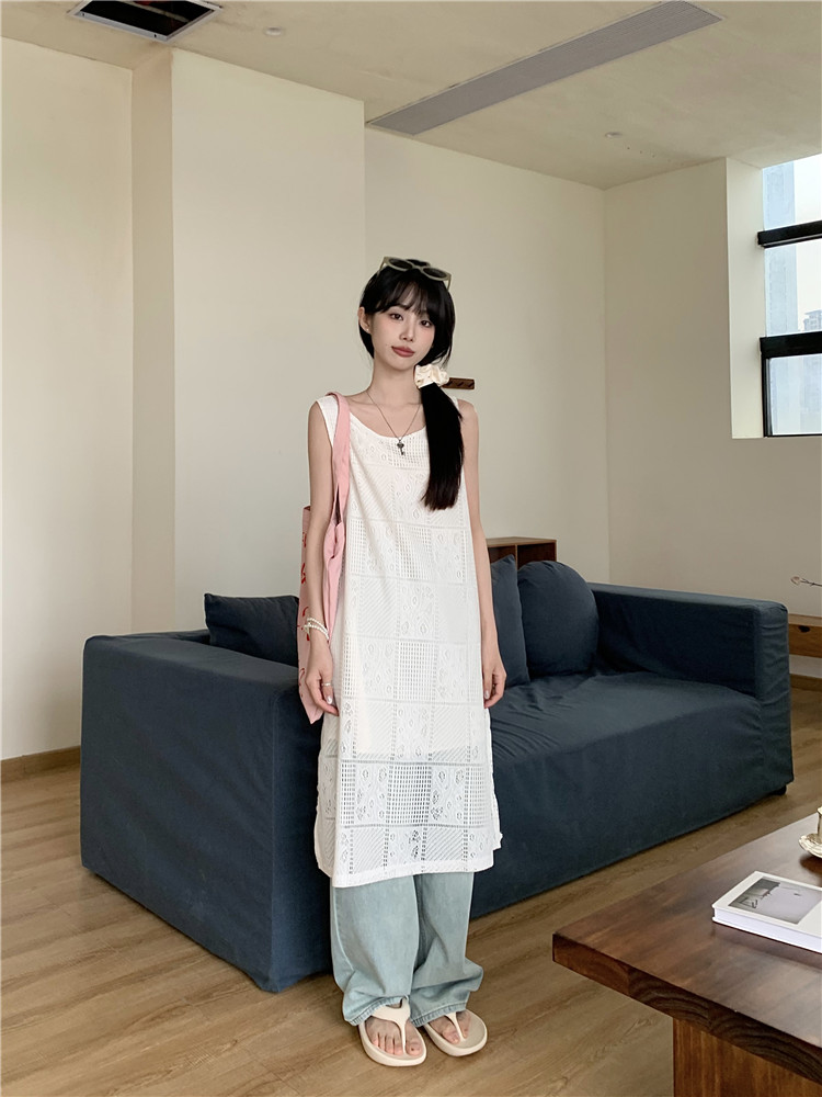Korean style slim sleeveless dress loose dress