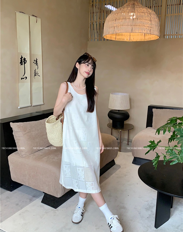 Korean style slim sleeveless dress loose dress