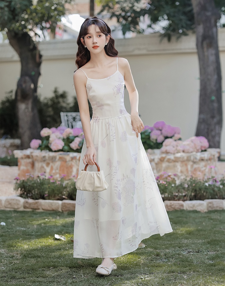 Light spring tops Chinese style dream strap dress a set