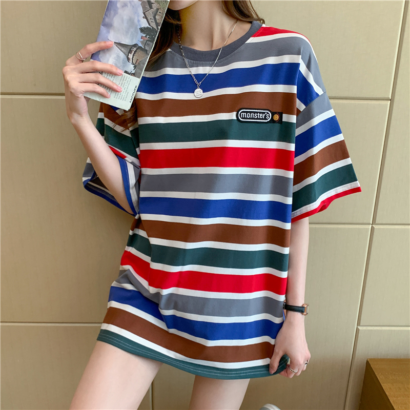 Colors Korean style short sleeve pure cotton T-shirt for women